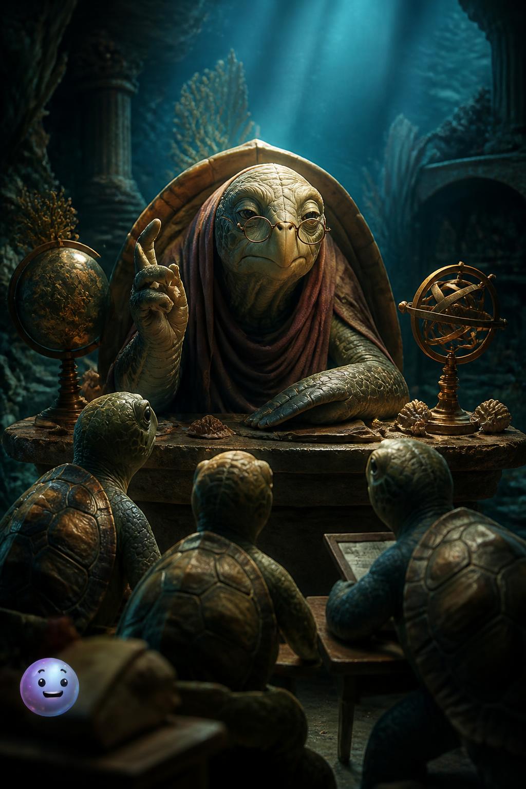 The Mock Turtle's 'lessons' pun