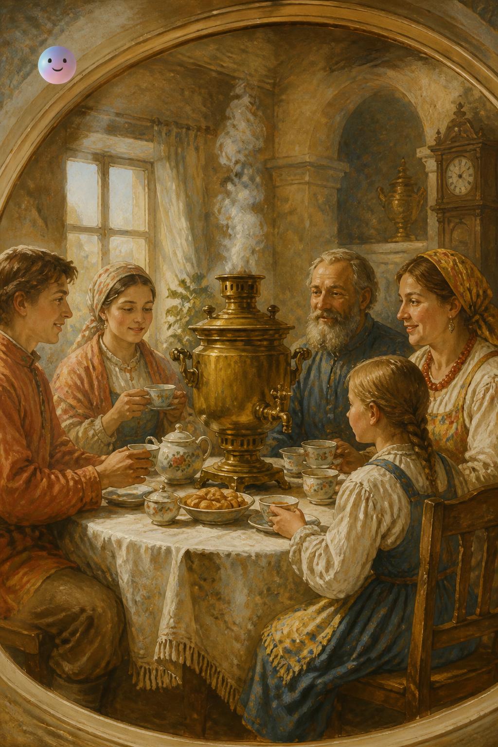 The steaming warmth of the samovar