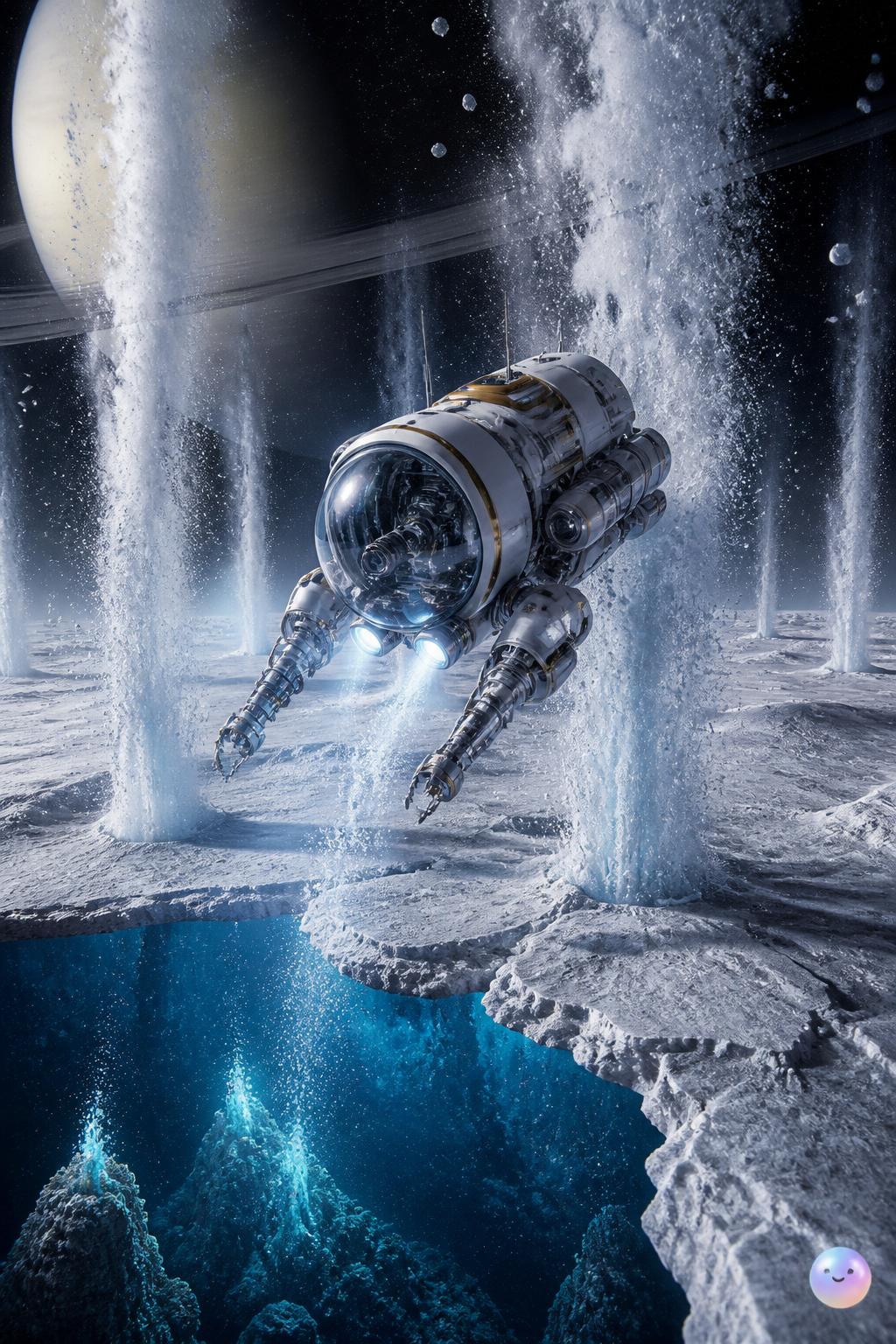 Diving through the fountains of Enceladus