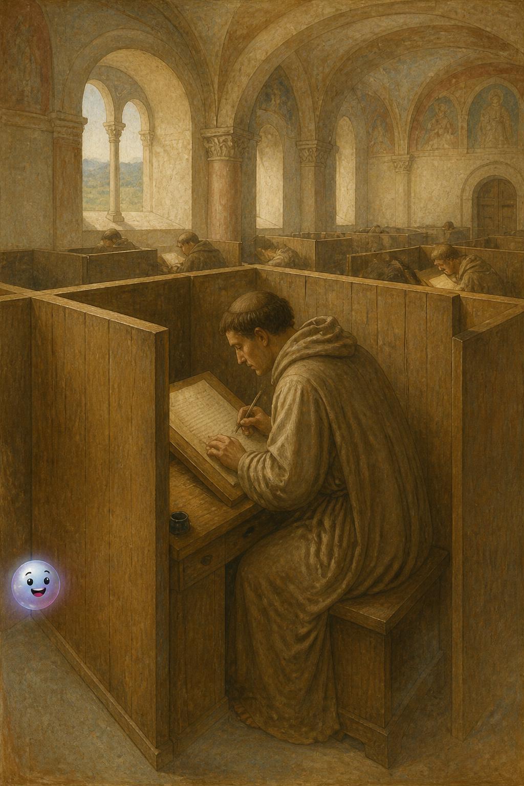 The deep focus of medieval copyists