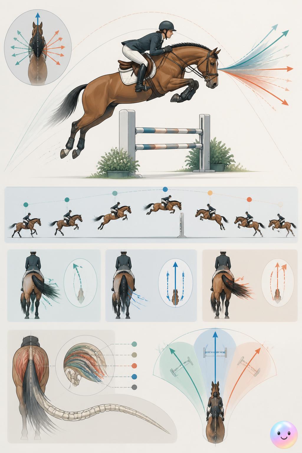 How horses use their tails for mid-air steering