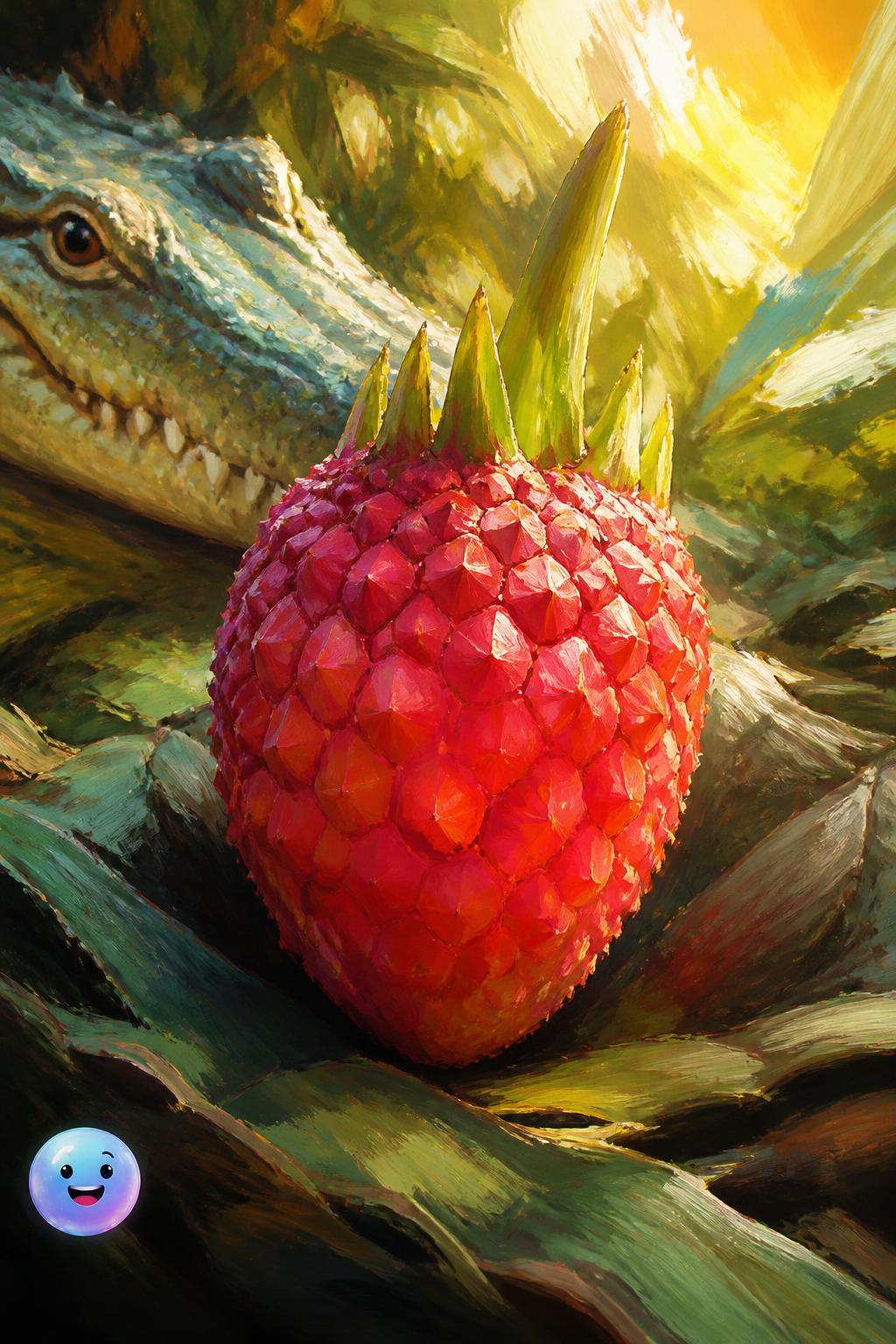 The armor of the alligator strawberry