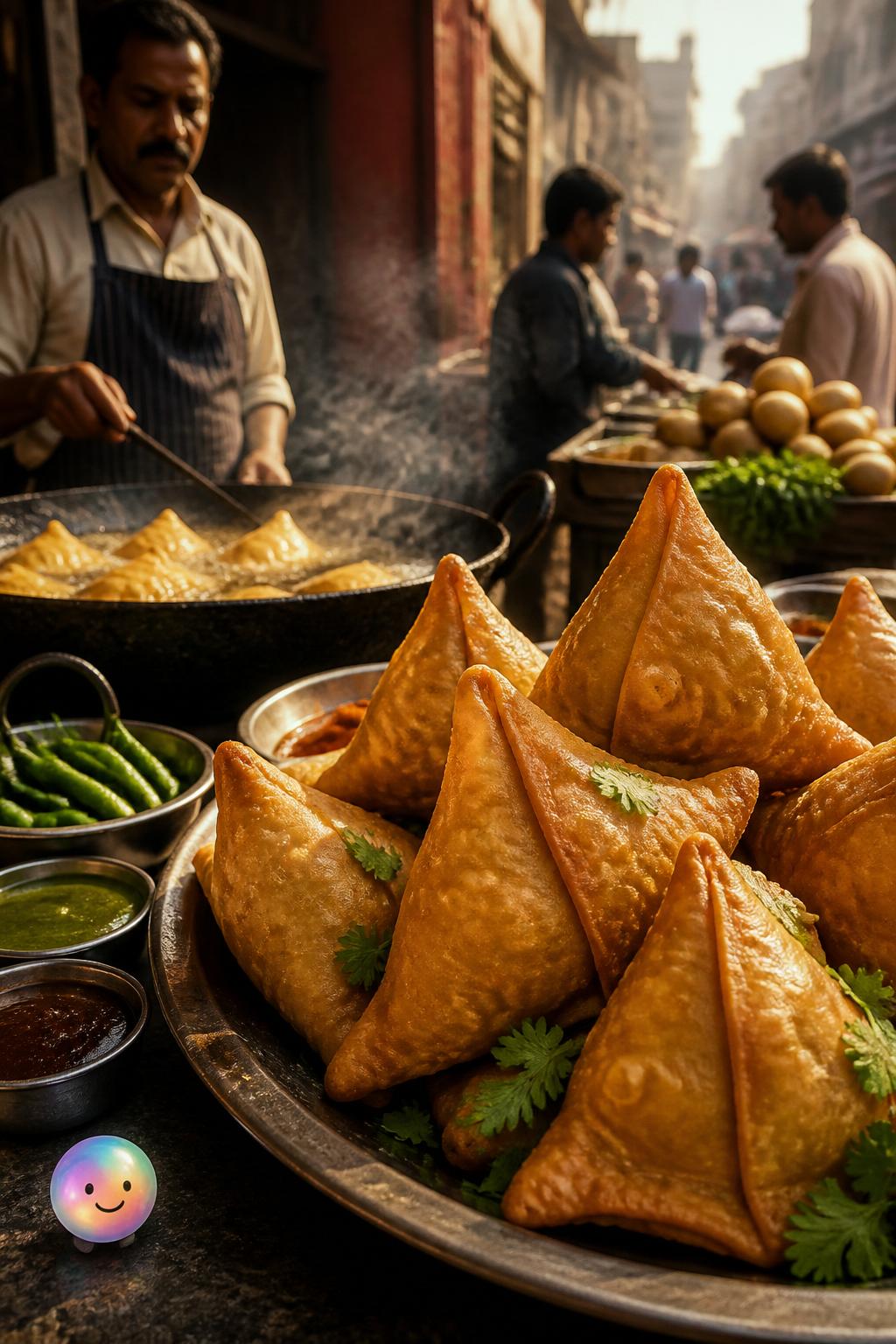 The spicy crunch of samosas