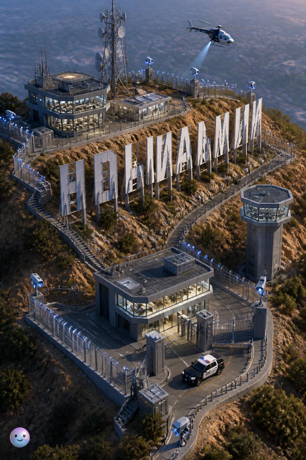 A high-tech fortress on Mount Lee
