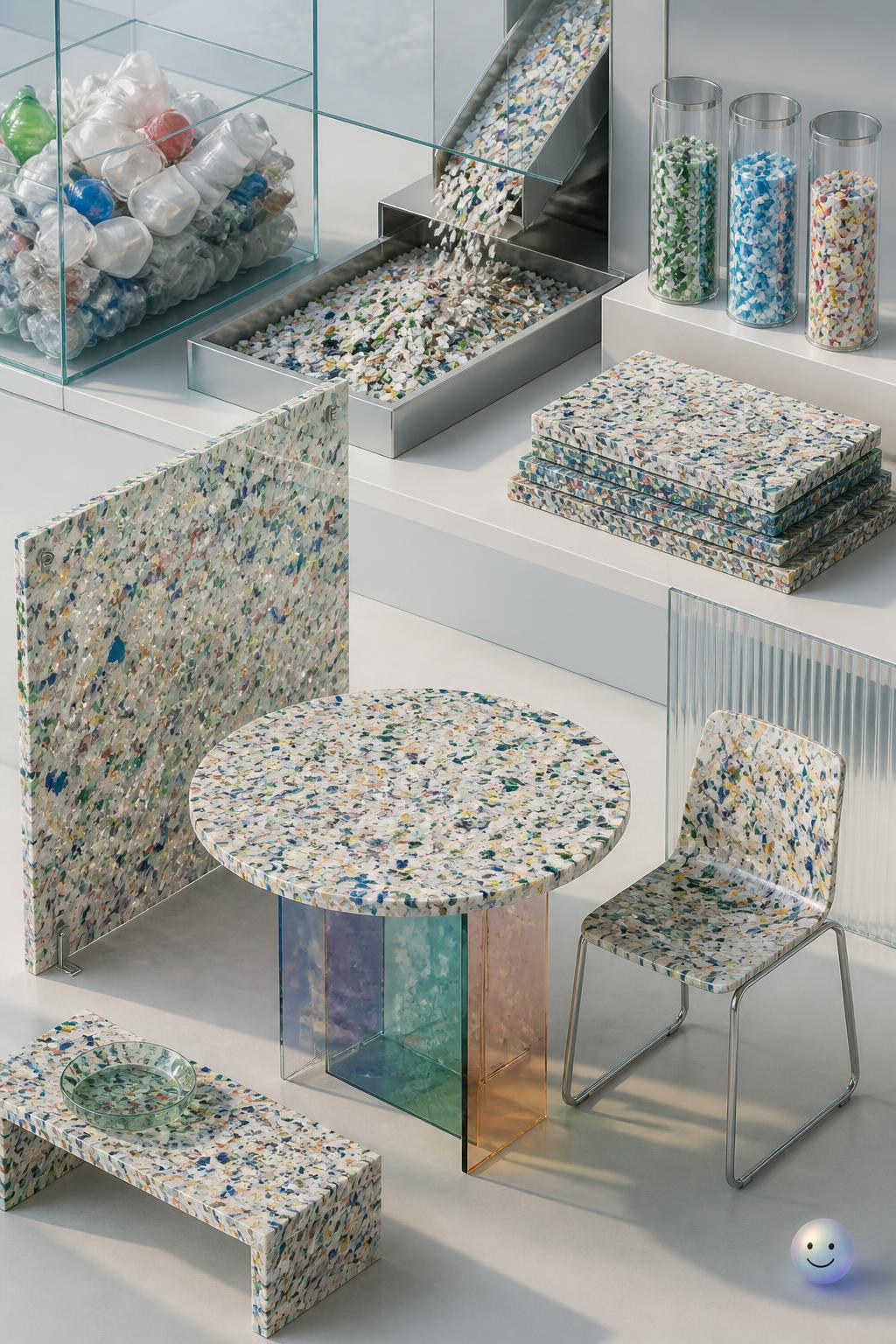 The confetti look of recycled plastic furniture