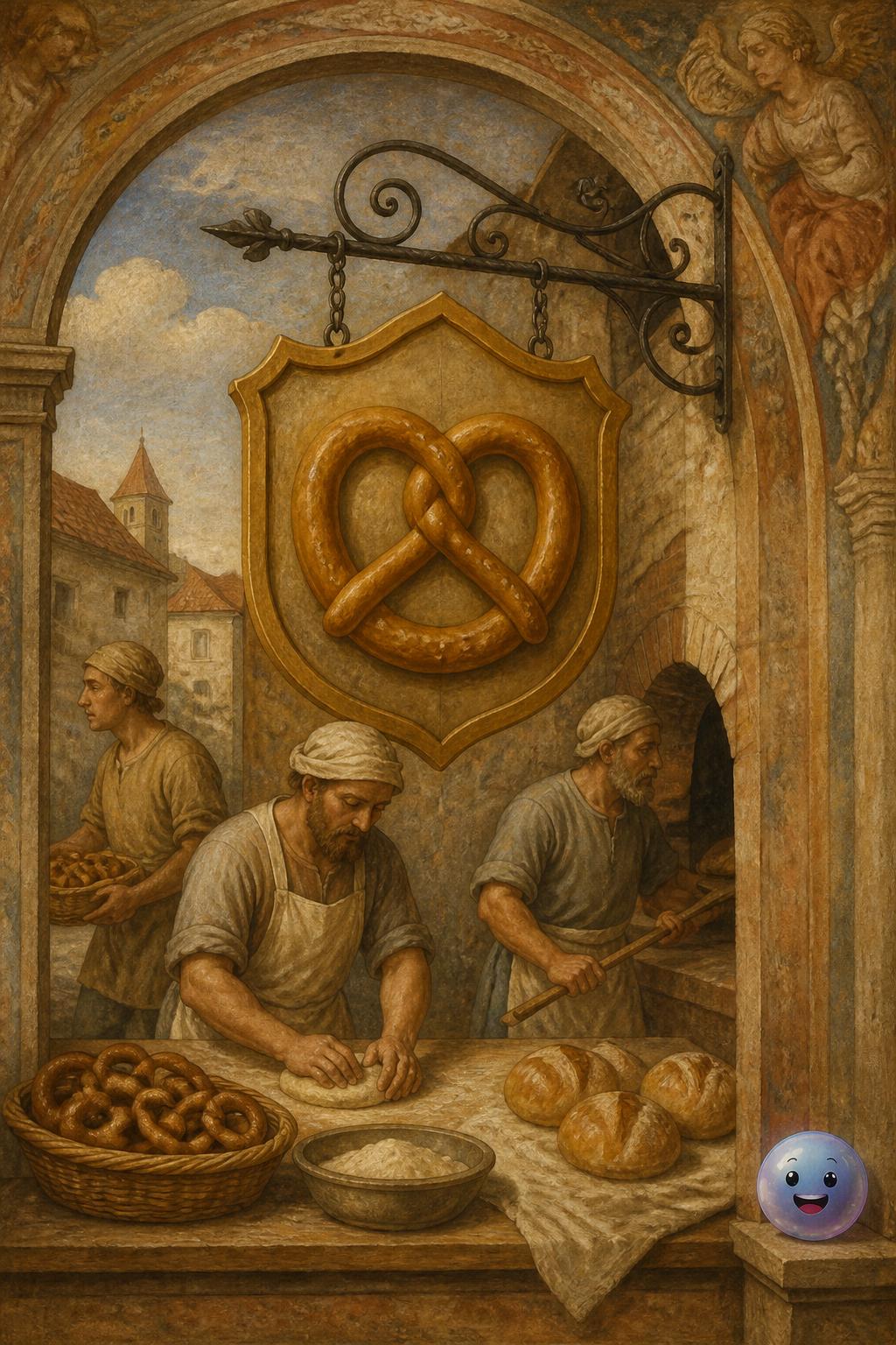The historic baker's guild shield
