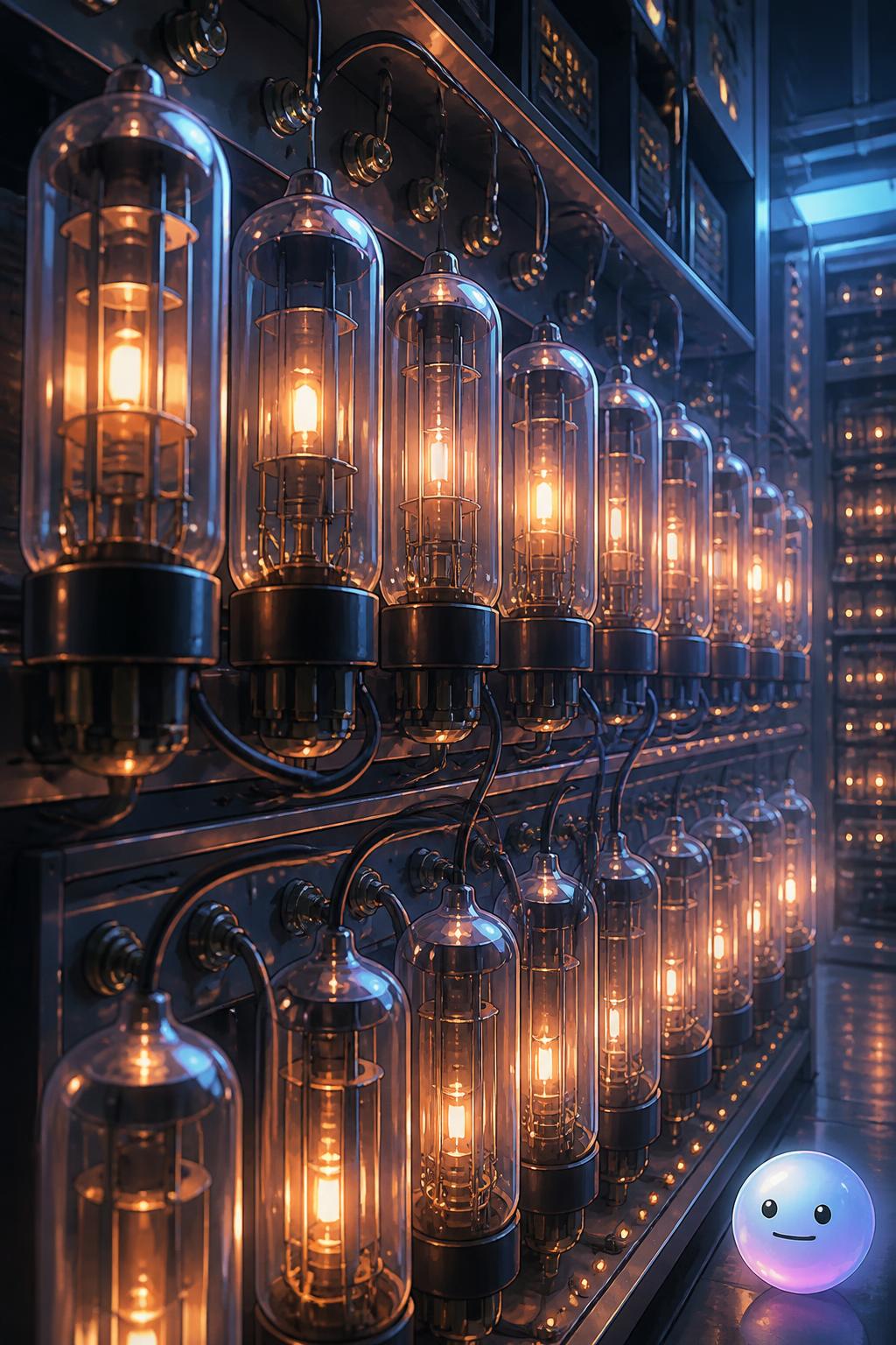 Glowing vacuum tubes