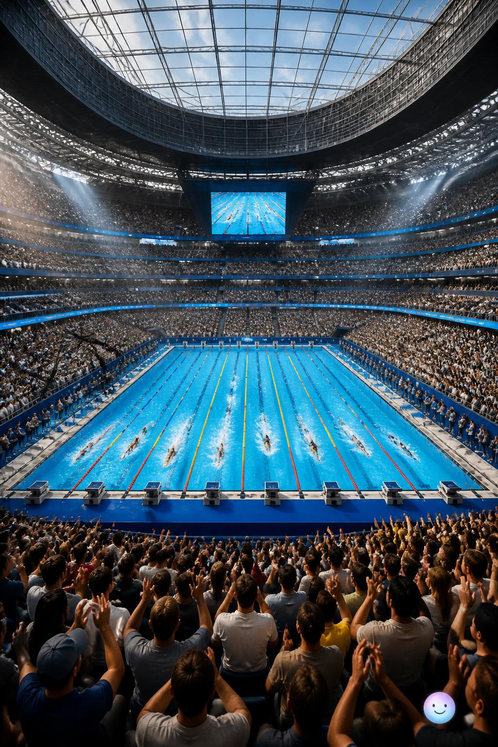 Transforming a football stadium into an Olympic pool