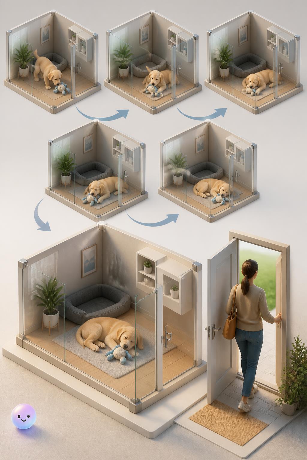 Curying puppy separation anxiety early on