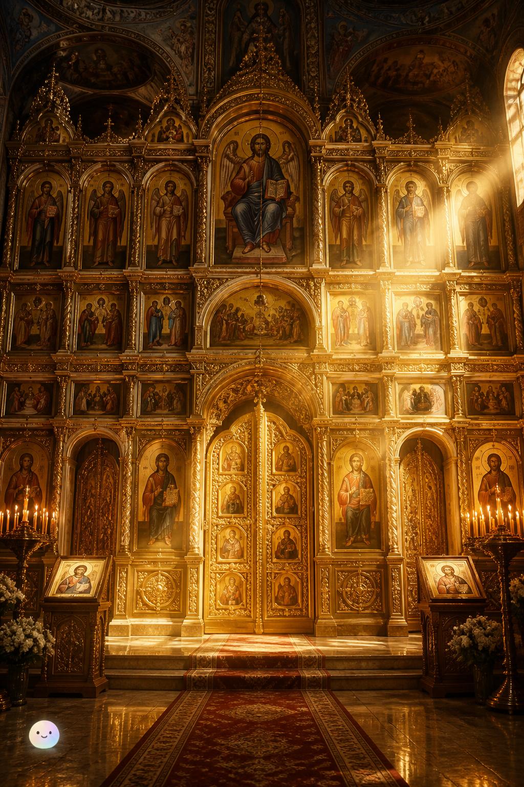 The wall of sacred icons