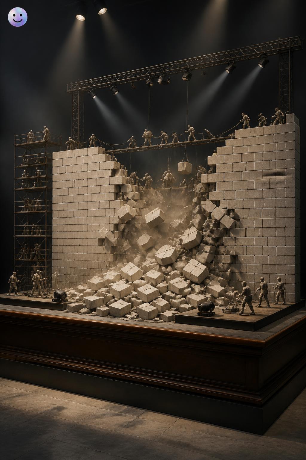Building a real barrier on stage
