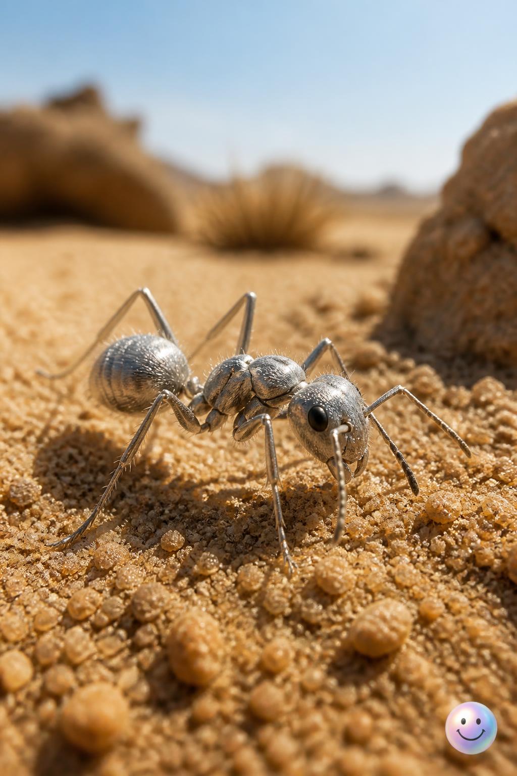 The heat-reflecting armor of Saharan silver ants