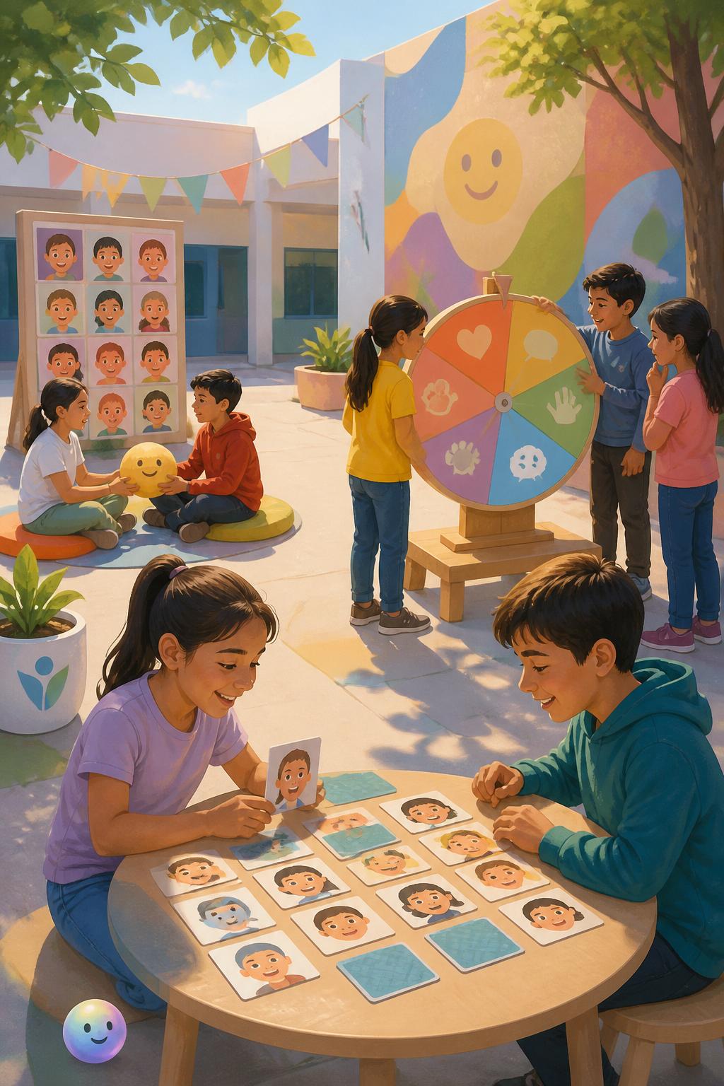 Estaciones de juego emocional en el patio