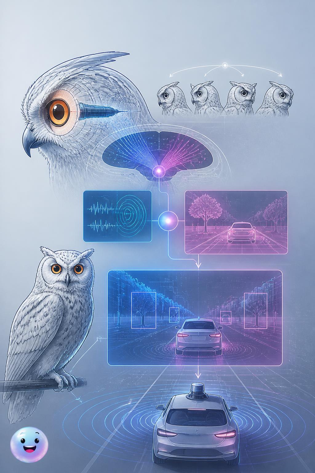 The owl's silent depth map