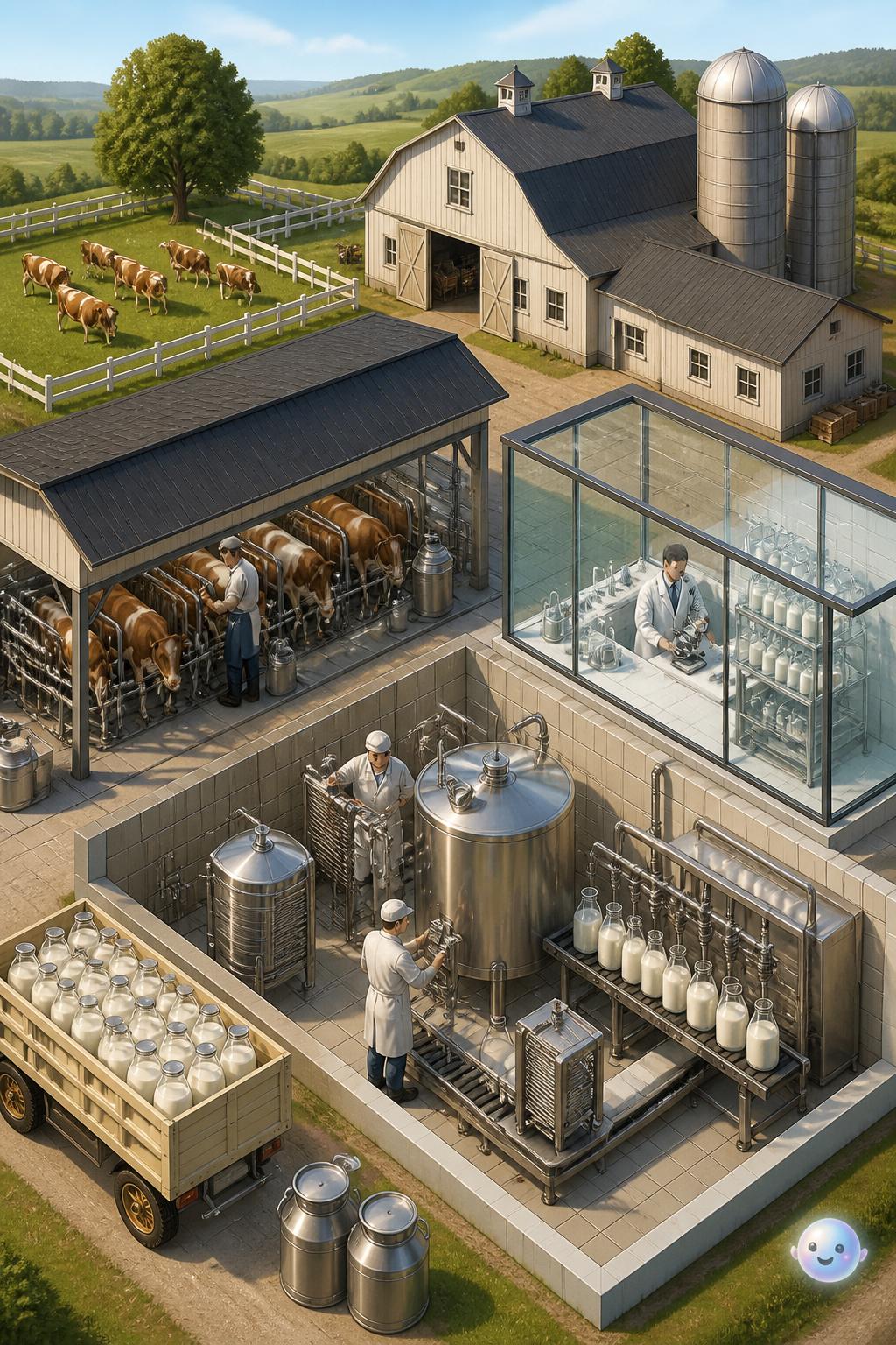 The certified milk dairy farm