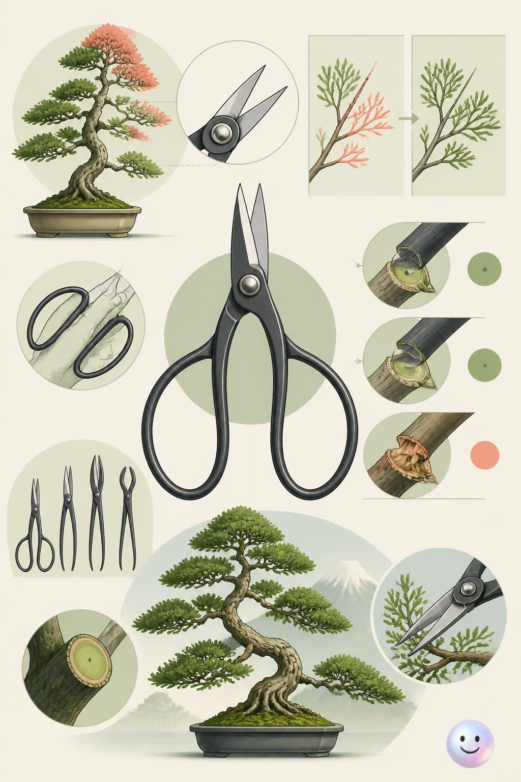 Bonsai shears and precise horticulture