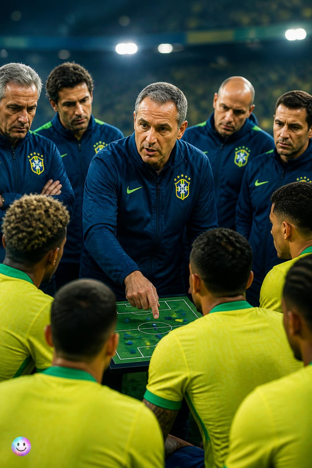 A comissão técnica e Paul Clement