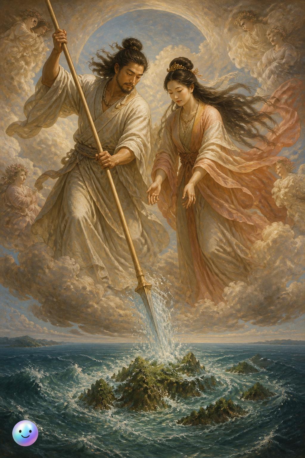 The cosmic creators Izanagi and Izanami