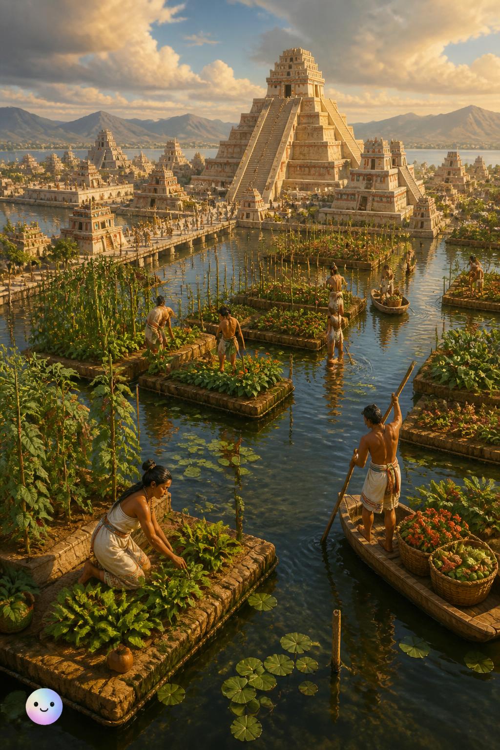 Tenochtitlan and the floating gardens of the Mexica