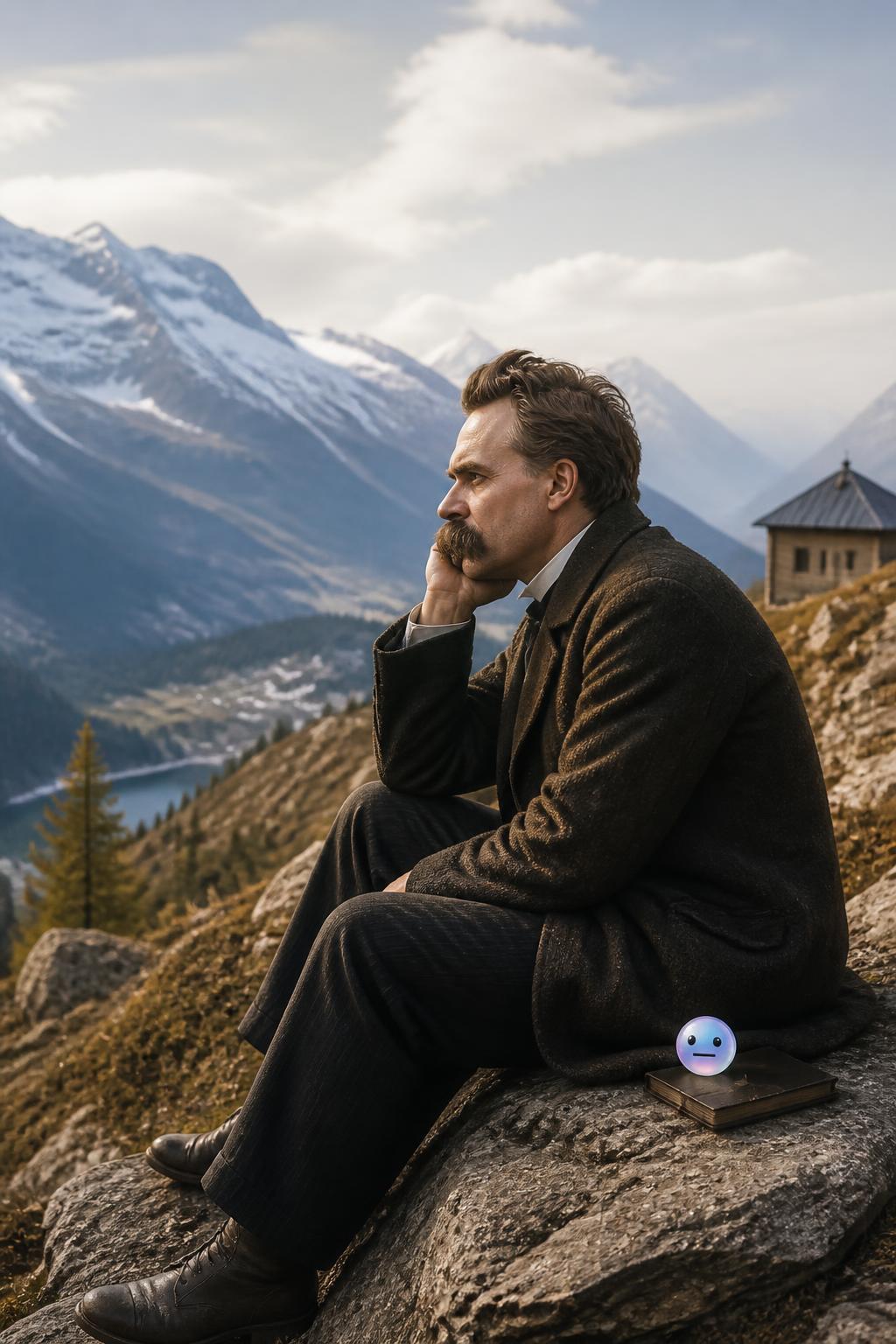 Ein einsamer Denker in den Alpen