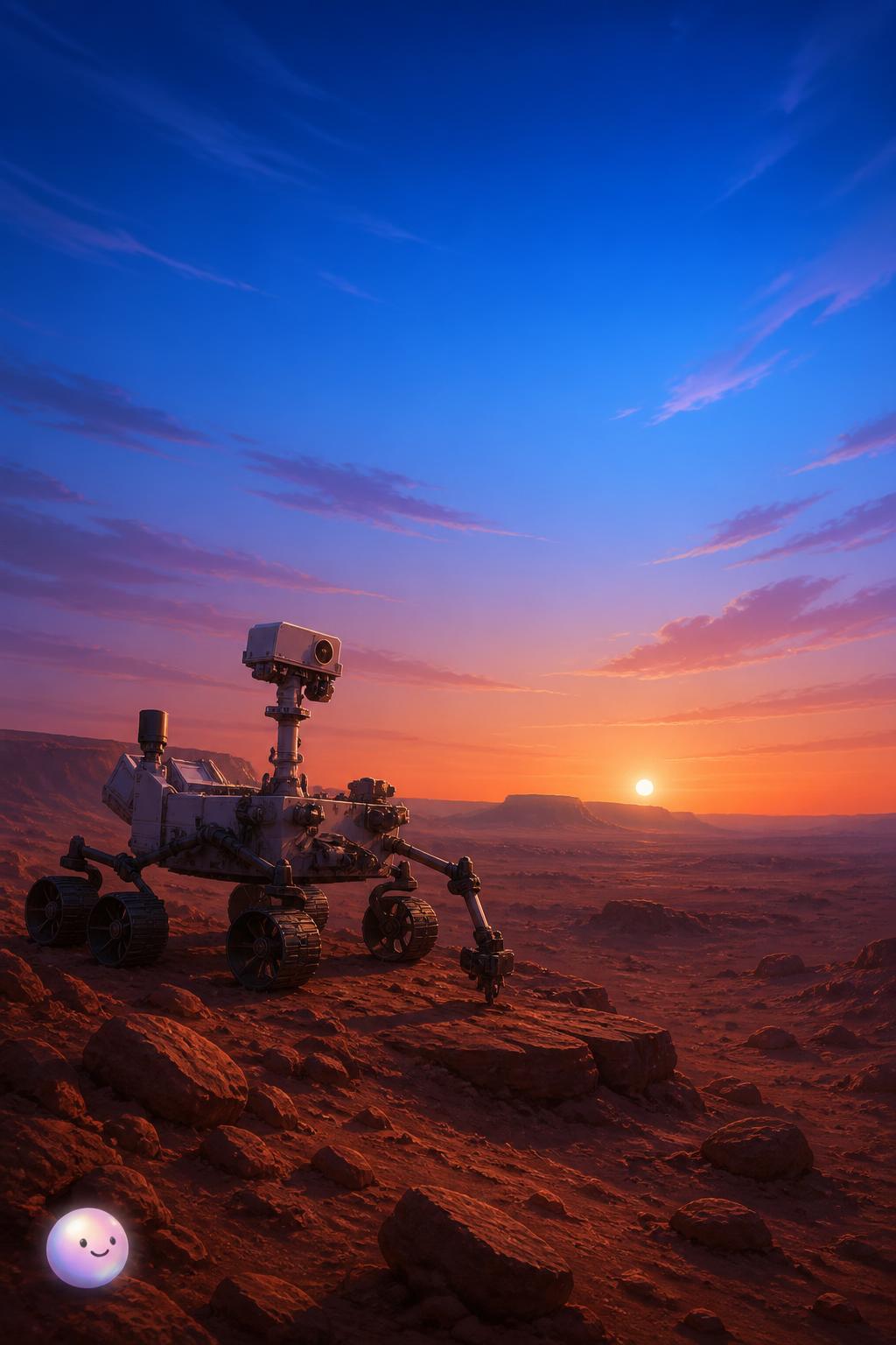 Blue sunsets on the Red Planet