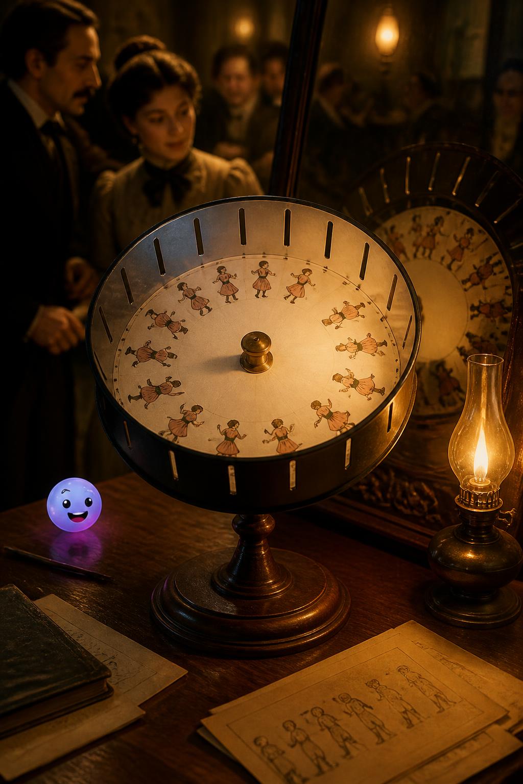 The spinning slots of the phenakistoscope
