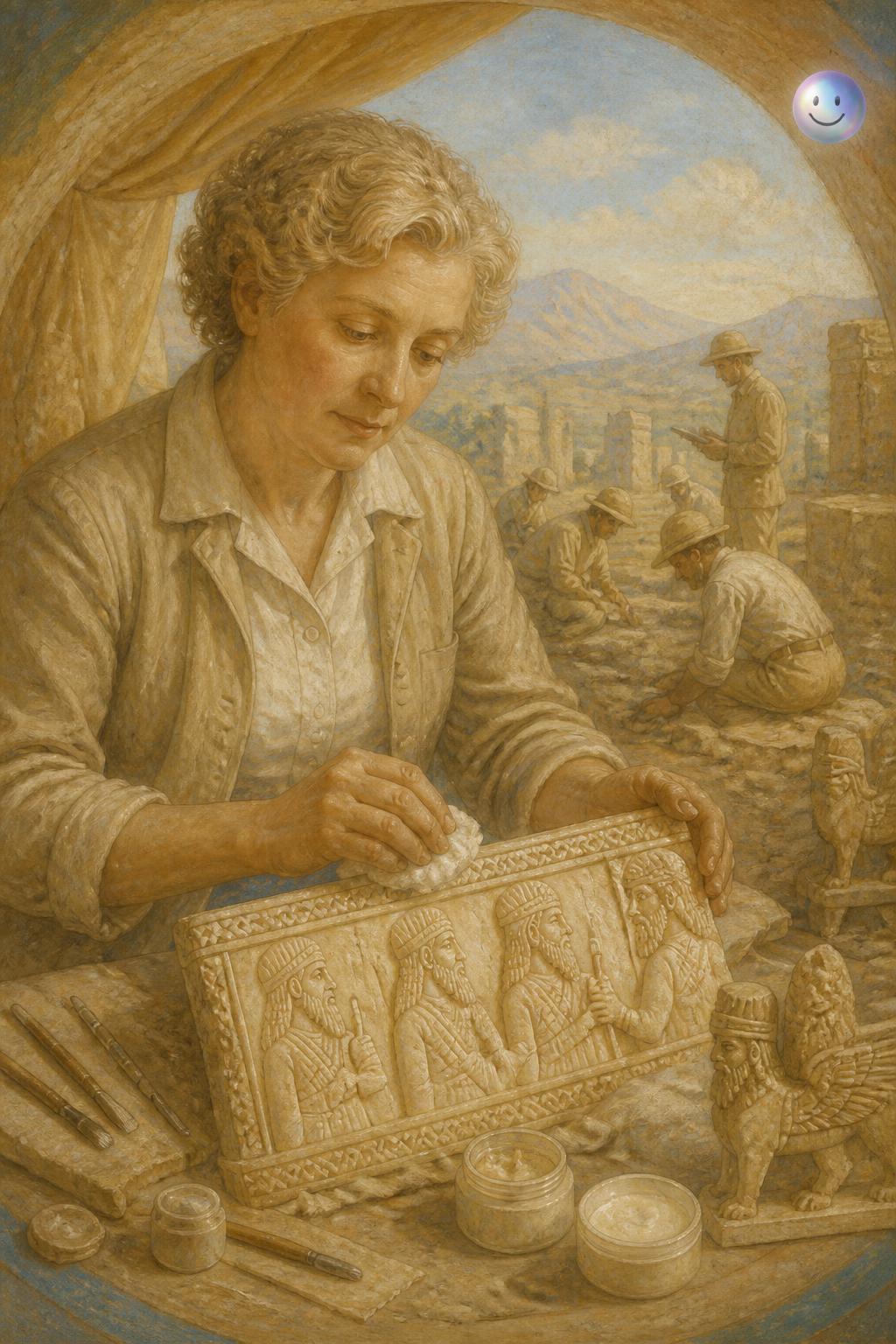 Cleaning ancient ivory with face cream