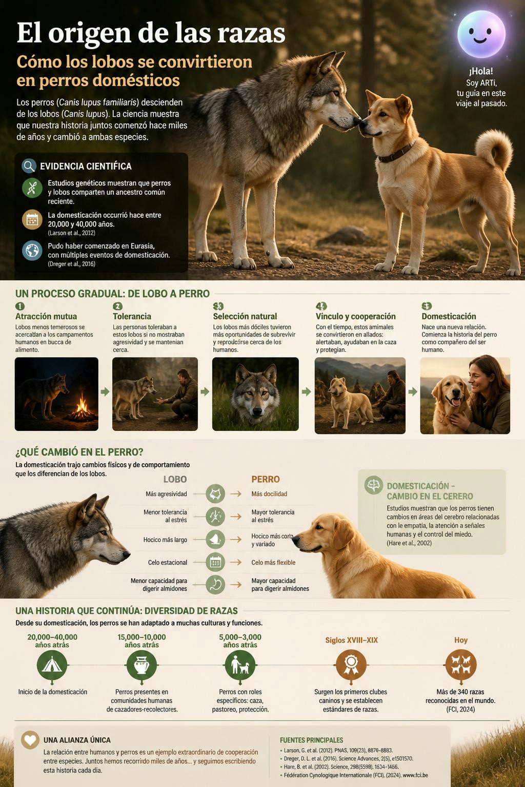 Es increíble cómo pasamos de lobos salvajes a perros de tantas razas.