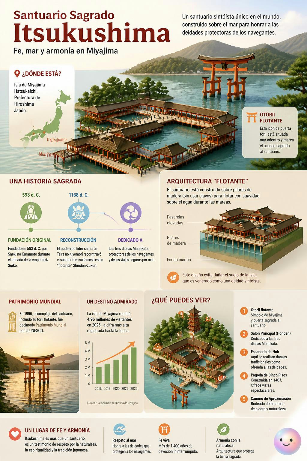 I had no idea Itsukushima Shrine dates to 593 AD and was styled by a samurai!