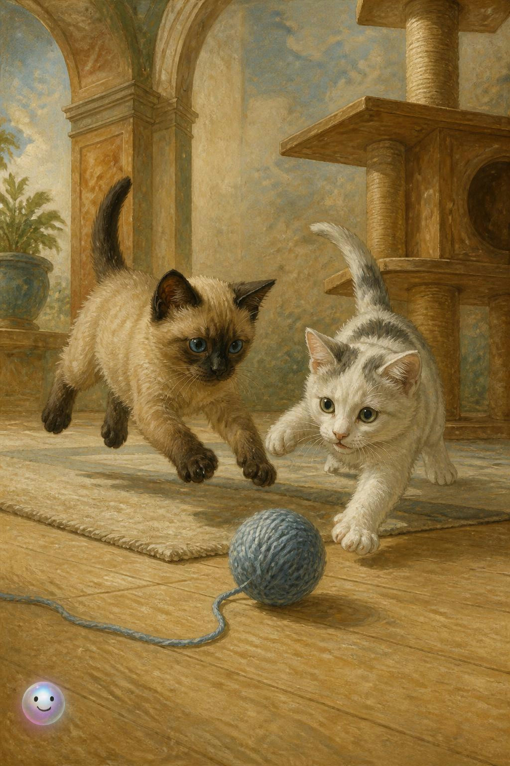 Es increíble cómo jugar con lana entrena el cerebro y reflejos de los gatitos.
