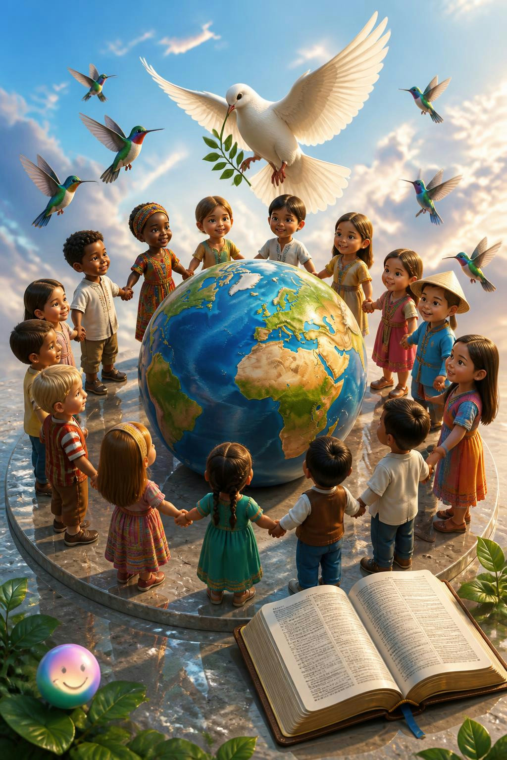 La Biblia y los niños del mundo buscan la misma paz el dos de octubre