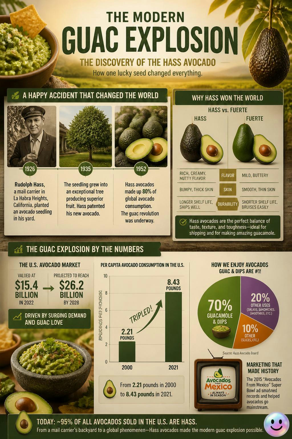 Every Hass avocado today traces back to one lucky California backyard tree.