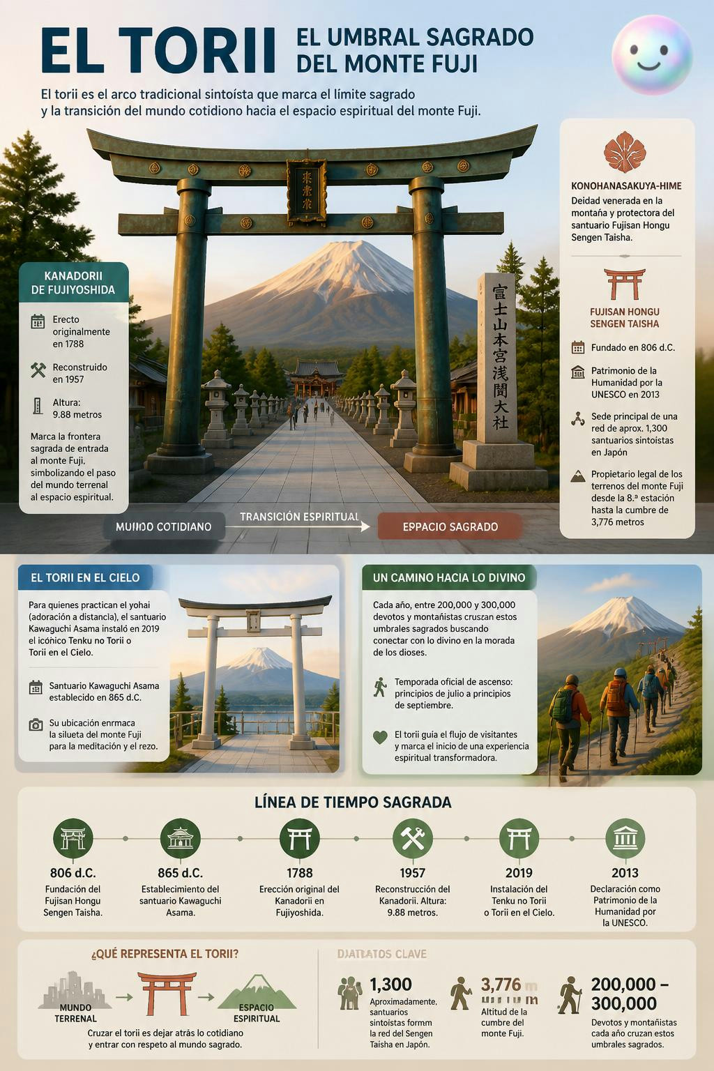 Ese arco es el límite real entre la rutina y el espacio sagrado del Fuji.