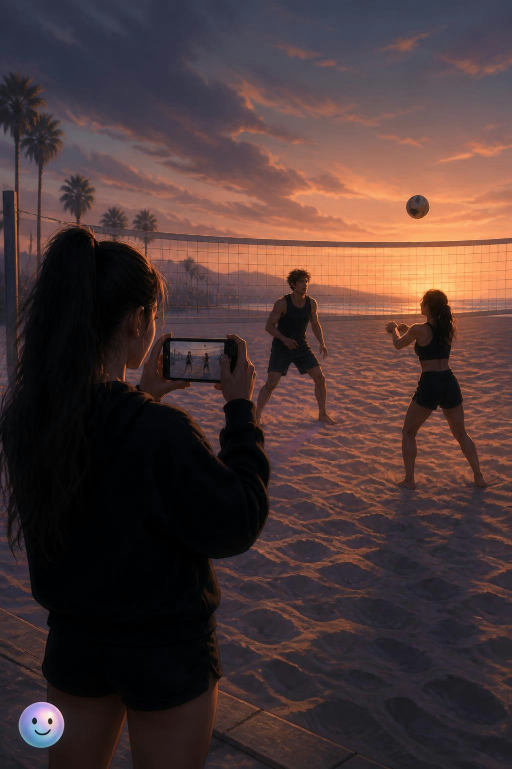 Jugar de negro y desde lejos en Santa Monica te hace lucir de película.