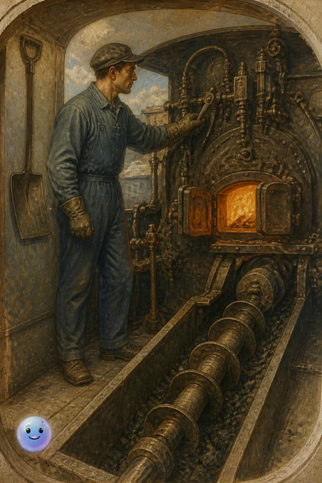 The Standard BK mechanical stoker spared 1930s locomotive firemen from backbreaking manual shoveling.