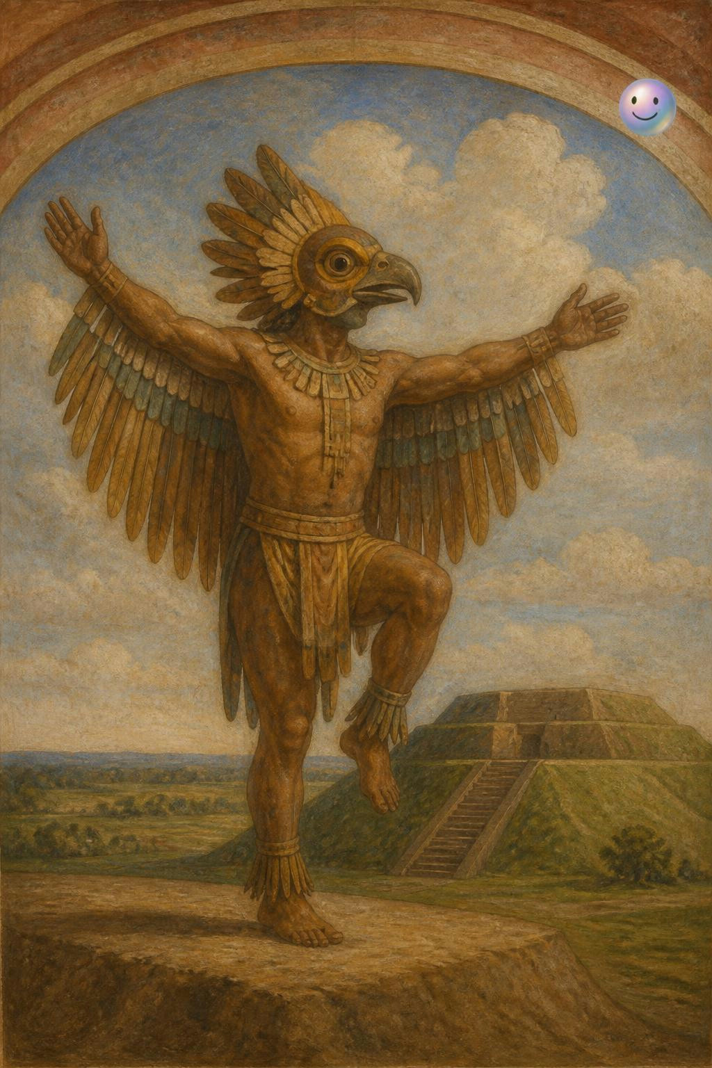 Mississippian cosmology used winged human figures to connect the earth with the Upper World.