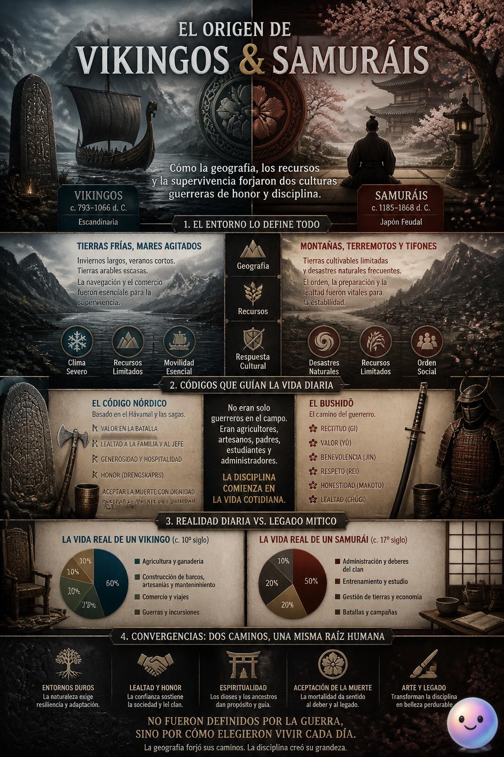 El origen de vikingos y samuráis influyó en su día a día más de lo que creía.