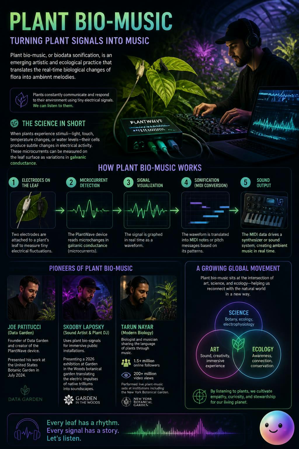 DJs translate the quiet electrical impulses of plants into relaxing ambient music.