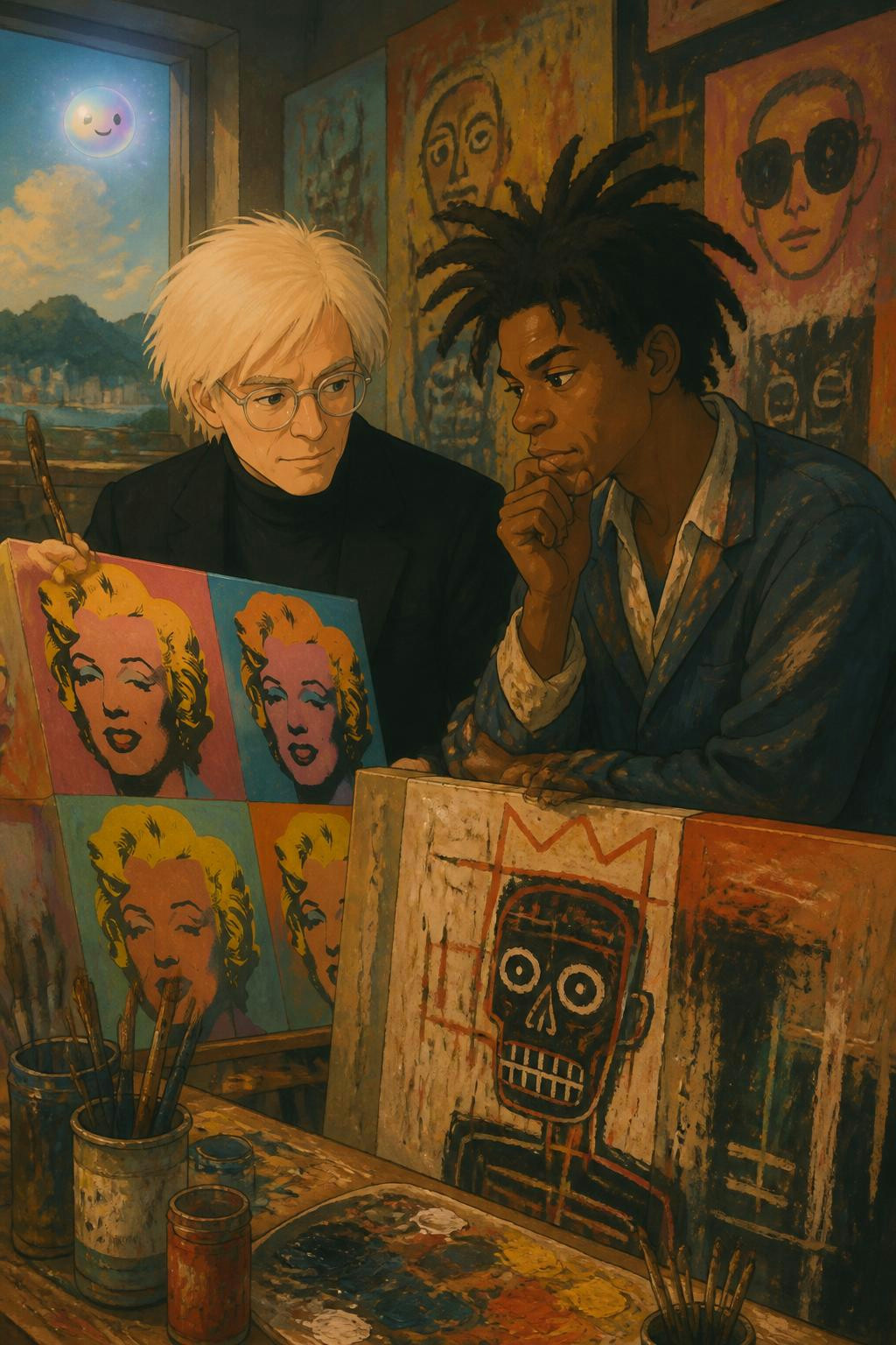 It's wild how Warhol and Basquiat actually shared the brush on one canvas.