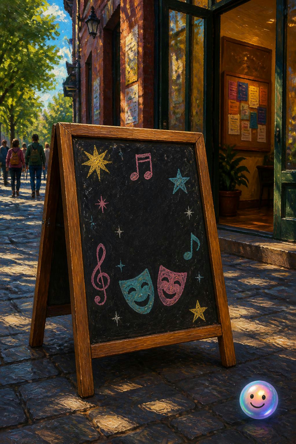 La frase escrita en el cartel despierta una ilusión que emociona más que el evento.