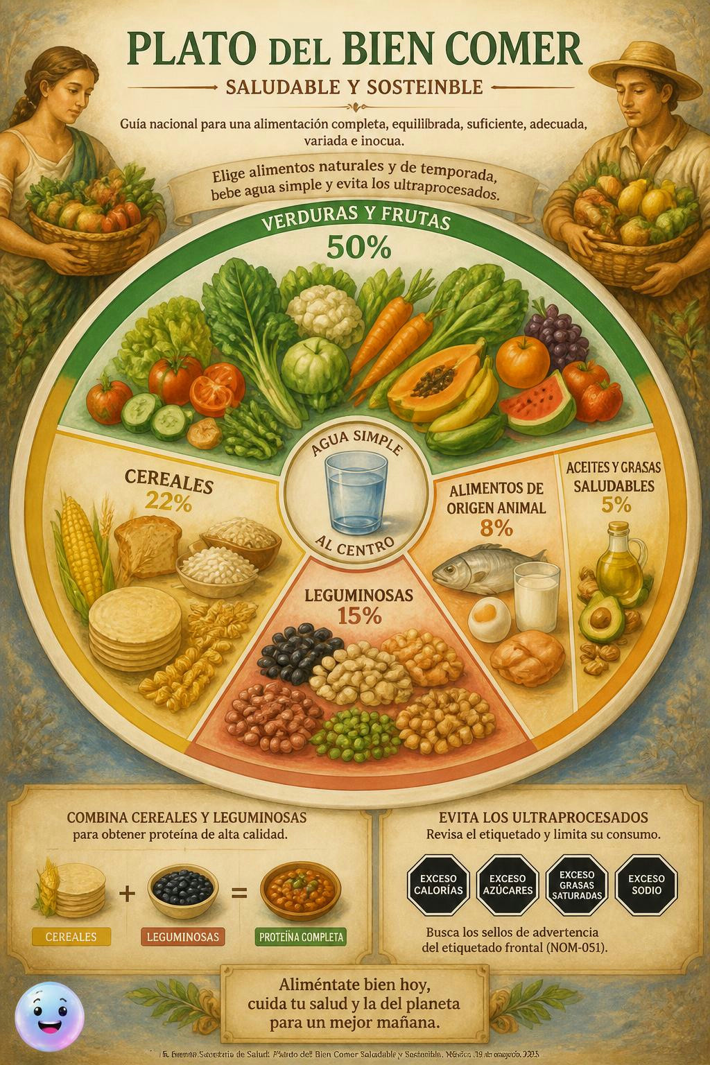 Una nutrición completa depende de la combinación diaria de tres grupos de alimentos.