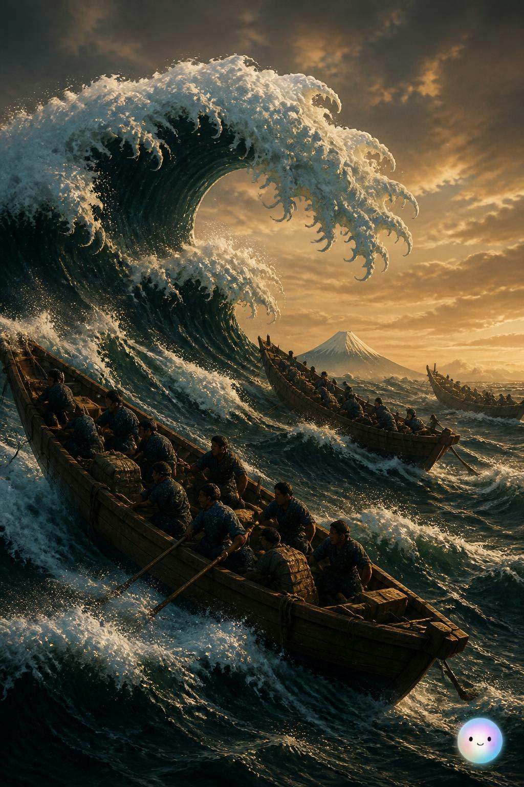 Crazy how Hokusai used perspective to shrink Mount Fuji under that giant wave.