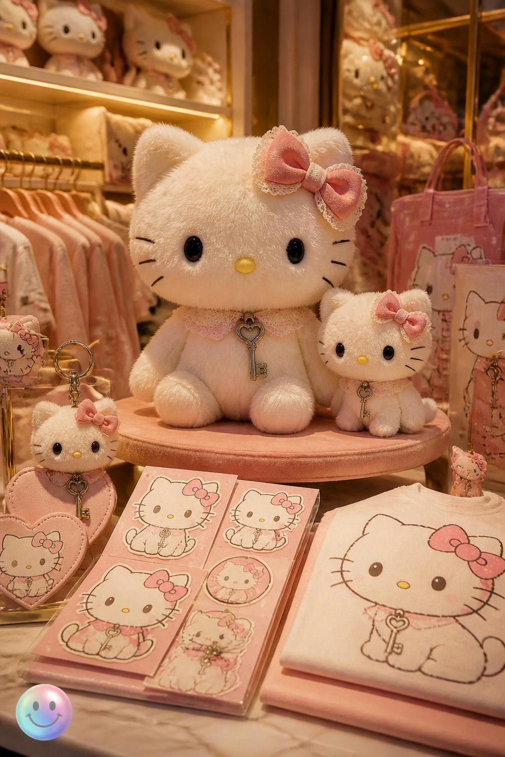 Hello Kitty isn't actually a cat—she has her own pet cat named Charmmy.