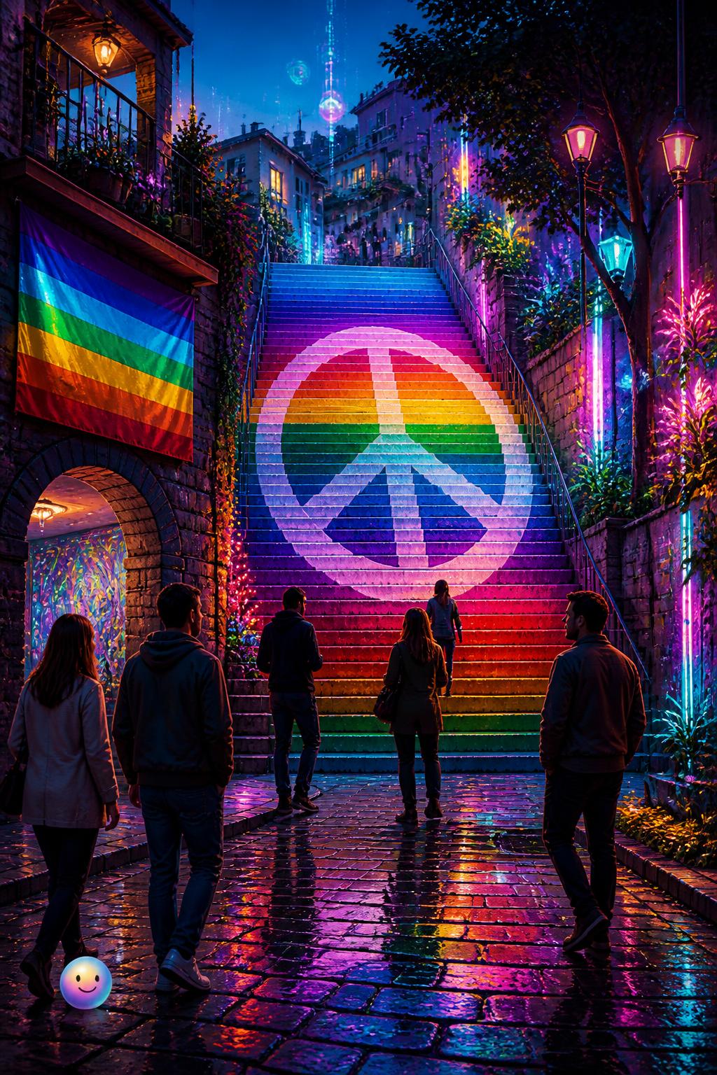 The traditional peace flag reverses the natural order of rainbow colors for a specific reason.