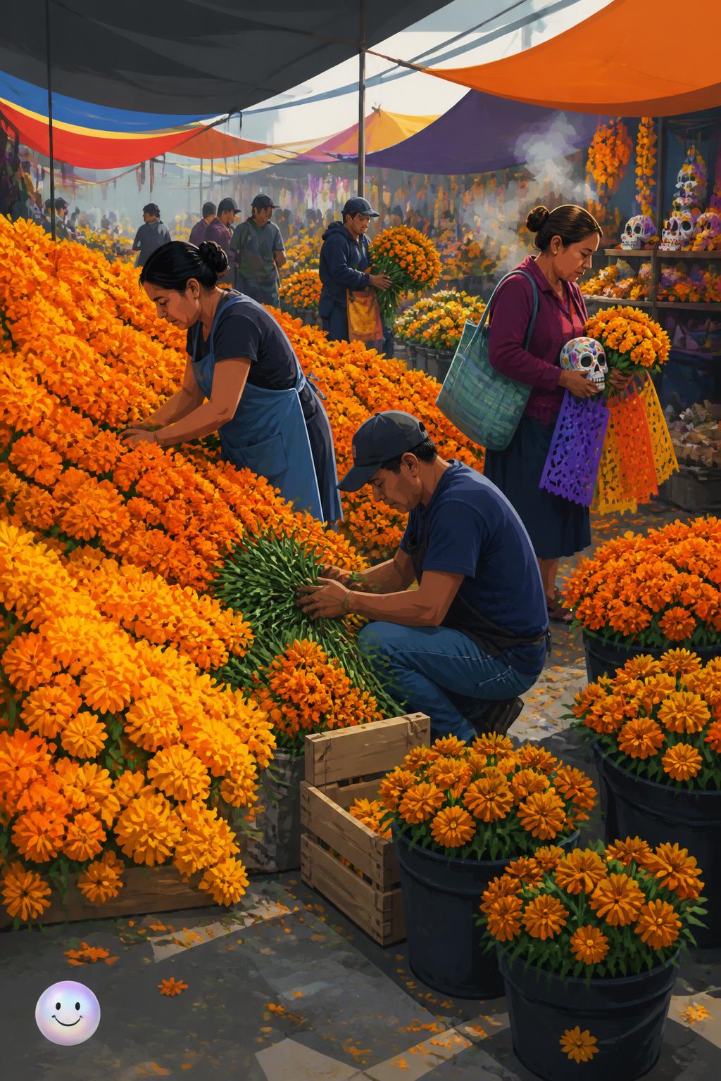 Millions of these marigolds are grown just to guide spirits back home. 🧡