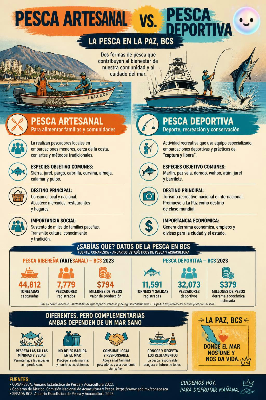 Pesca artesanal vs Pesca deportiva