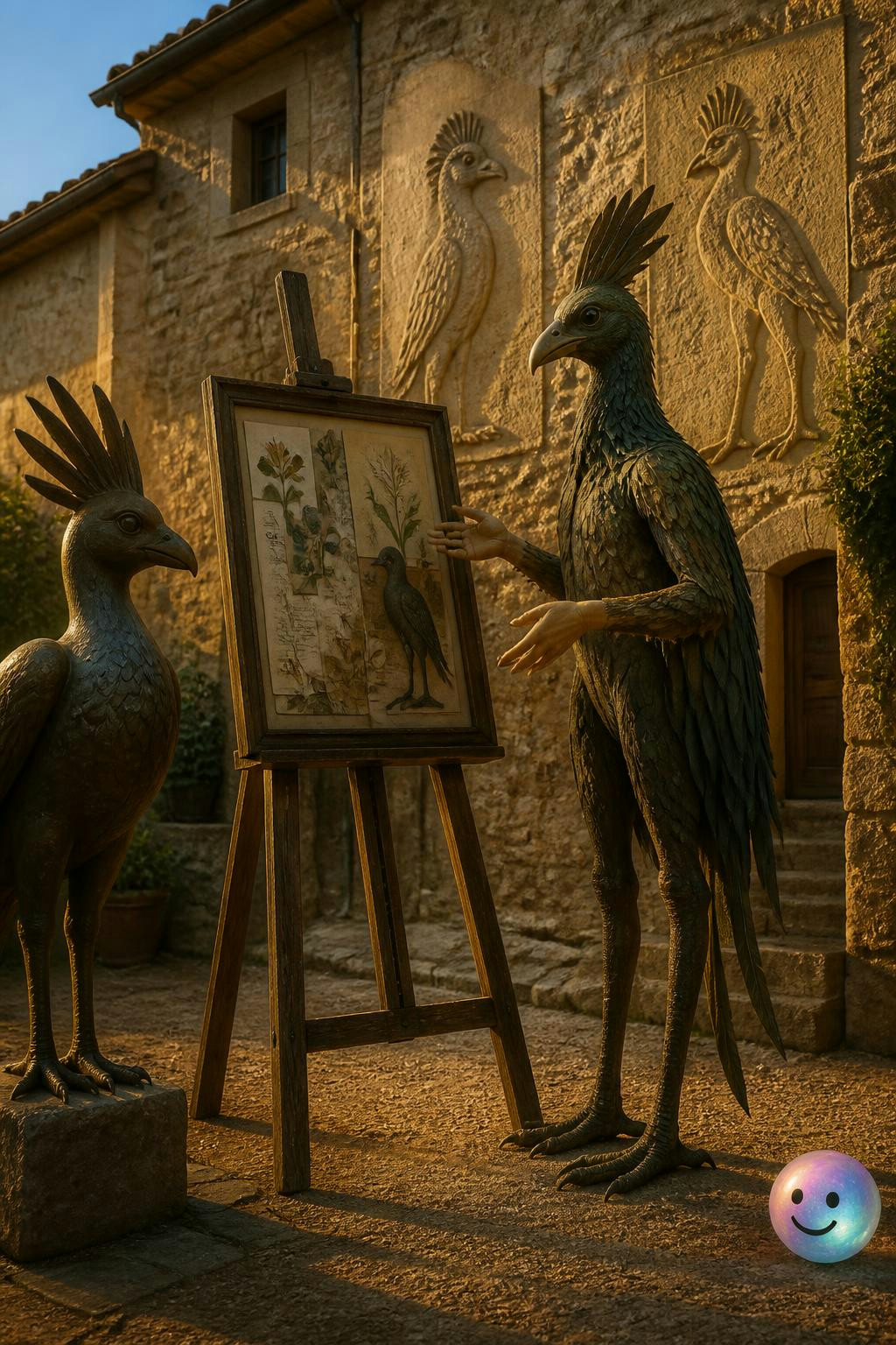 Surrealist artist Max Ernst created a bird alter ego named Loplop to present his paintings.