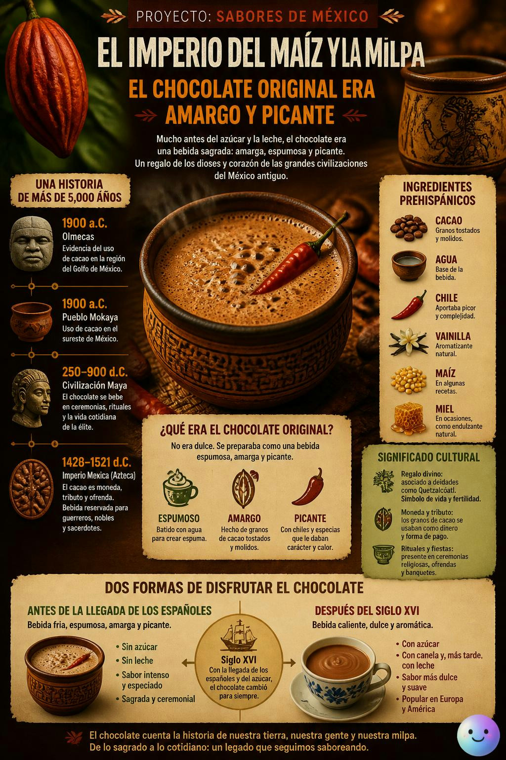 Antes de ser dulce, el chocolate original era una bebida amarga y picante.