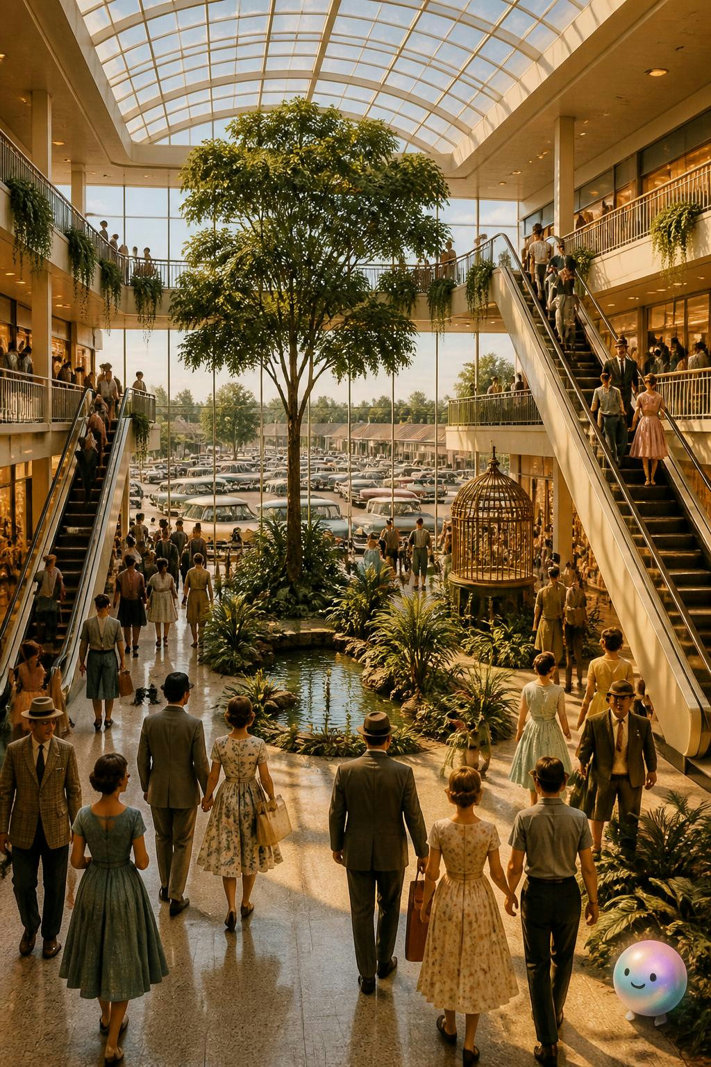 The first malls were actually built to be community hubs, not just shops.