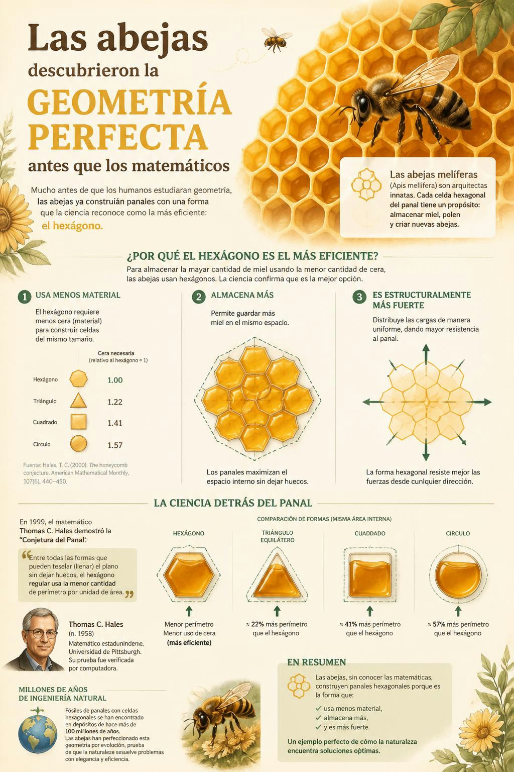 Las abejas ya usaban la geometría perfecta antes que los matemáticos.